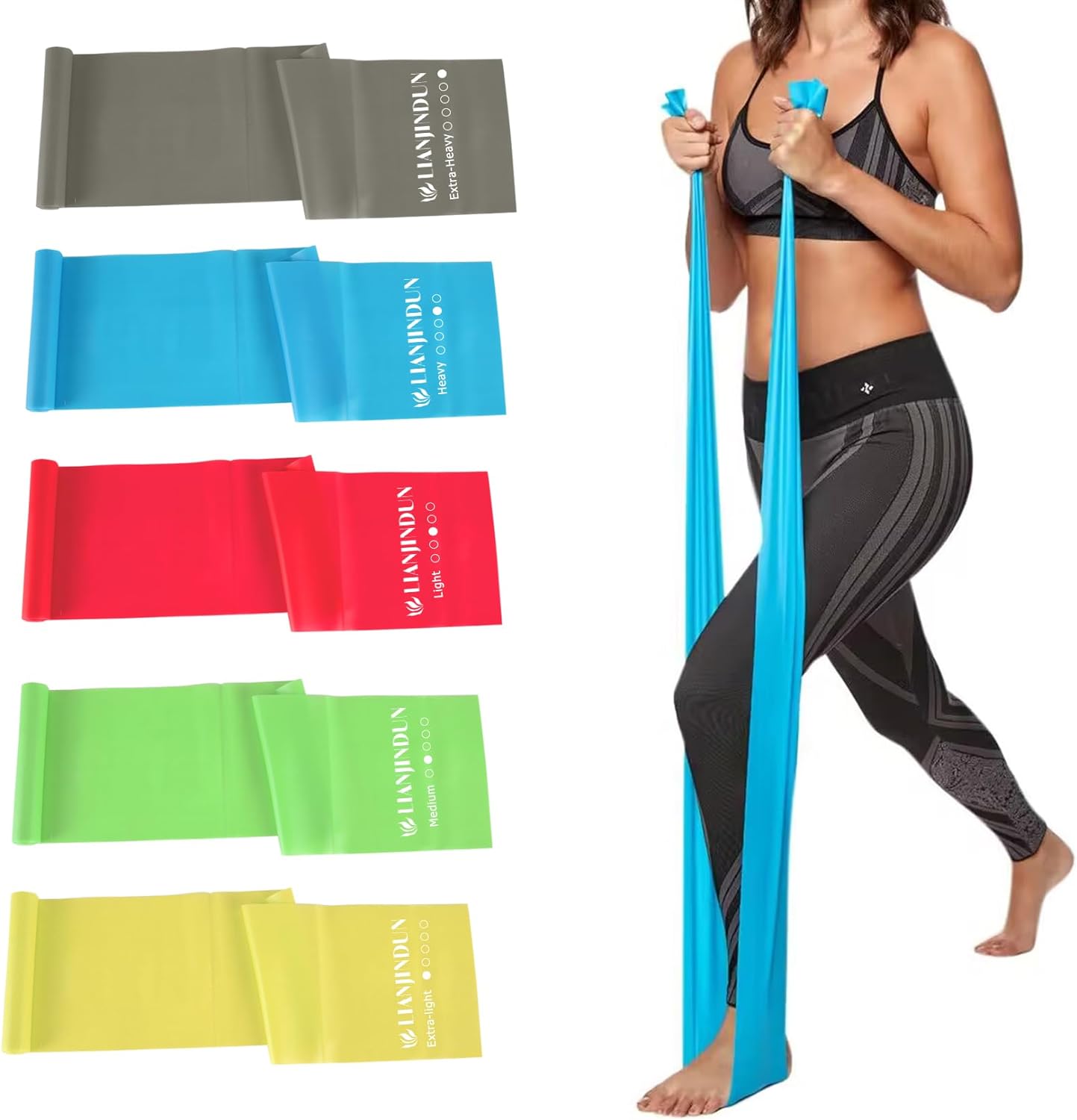 Professional Resistance Bands. Latex-Free, Work Out Bands, Stretch Bands for Working Out Women or Men, Exercise Bands Set for Physical Therapy