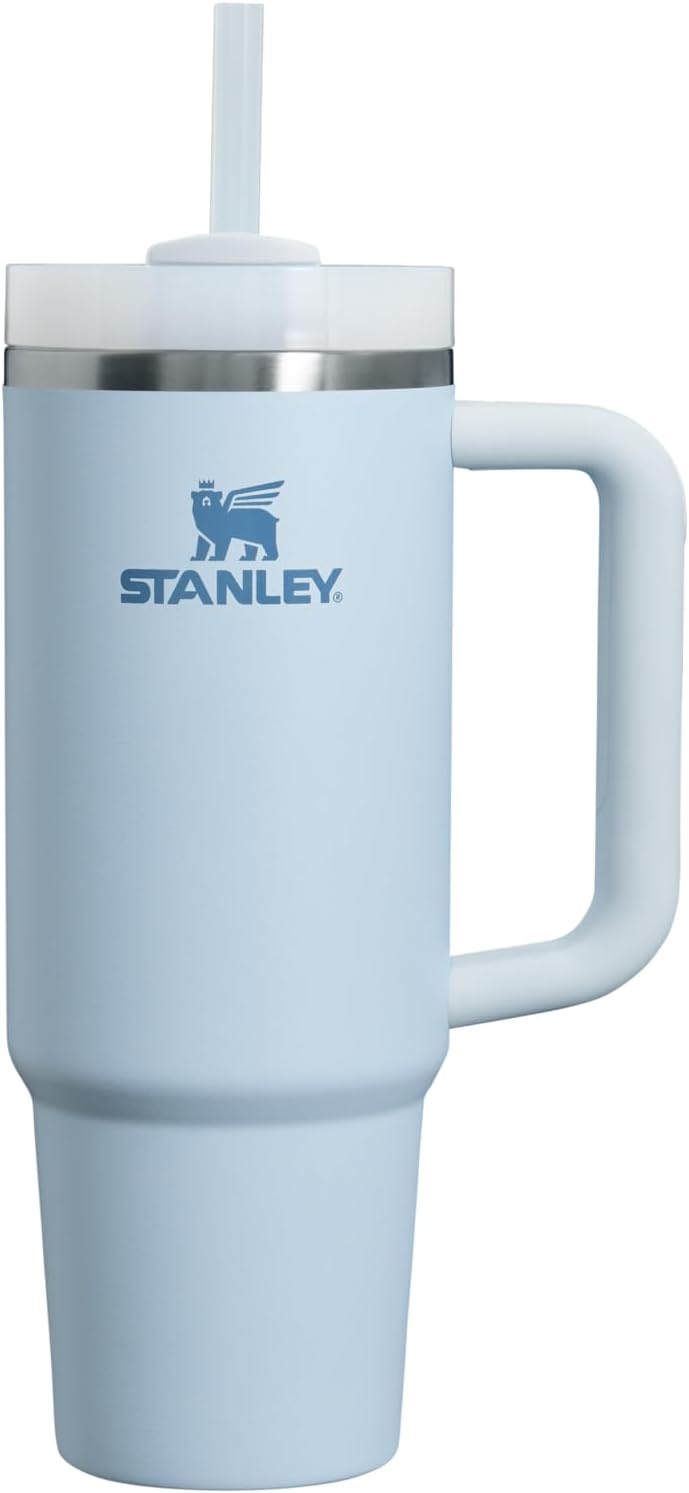 Stanley Quencher H2.0 FlowState Stainless Steel Vacuum Insulated Tumbler with Lid and Straw for Water, Iced Tea or Coffee, Smoothie and More, Glacier, 30 oz