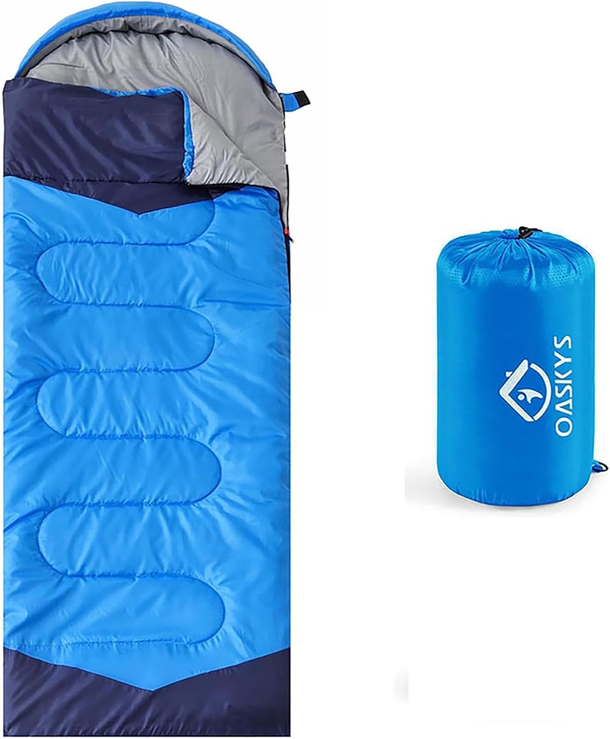 oaskys Camping Sleeping Bag - 3 Season Warm & Cool Weather - Summer Spring Fall Lightweight Waterproof for Adults Kids - Camping Gear Equipment, Traveling, and Outdoors