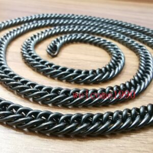 Daily Deals 7mm 24” Stainless Steel Men’s black Tone double curb chain Necklace