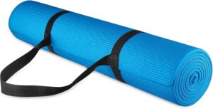 Fitvids All Purpose 1/4-Inch High Density Anti-Tear Exercise Yoga Mat with Carrying Strap, Multiple Colors