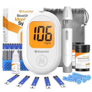G-426 Blood Glucose Monitor Kit – 100 Test Strips and 100 Lancets for Home Use, 500 Memory, Glucometer with Control Solution, No Coding, Diabetes Testing, Blood Glucose Monitoring System