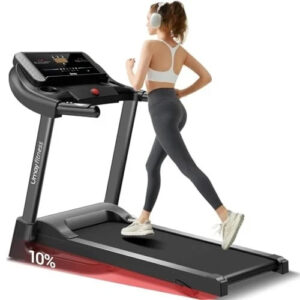 UMAY FITNESS HOME FOLDING INCLINE TREADMILL WITH PULSE SENSORS – BLACK
