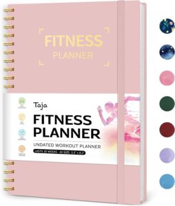 Fitness Workout Journal for Women & Men, A5(5.5″ x 8.2″) Workout Log Book Planner for Tracking, Progress, and Achieving Your Wellness Goals-Pink