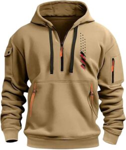 SHAOBGE Tactical Hoodies For Men Quarter Zip Pullover Vintage Workout Hoodies With Pockets Military Tactical Sweatshirt