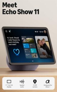 Amazon Echo Show 11 (newest model), Vibrant Full-HD 11″ display with more viewing area and spatial audio, Designed for Alexa+, Graphite