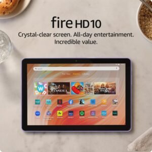 Amazon Fire HD 10 tablet (newest model) built for relaxation, 10.1″ vibrant Full HD screen, octa-core processor, 3 GB RAM, 64 GB, Lilac