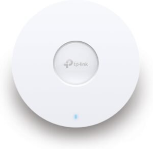 TP-Link Omada WiFi 6 Wireless Access Point – AX5400 Dual Band, 2.5G Port, PoE+ or DC Powered, Adapter Included, 5yr Warranty, 6 Spatial Streams, Captive Portal, Mesh, WPA3, Roaming (EAP670)