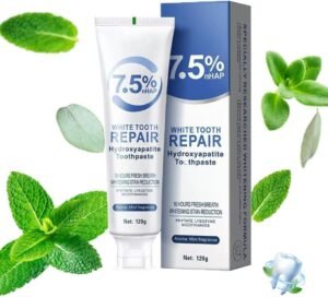 Nano Hydroxyapatite Toothpaste, Hydroxyapatite Toothpaste 7.5% for Enamel Protection and Tooth Strengthening, White Tooth Repair, Sensitive Teeth, Gentle Mint, Daily Use for Oral Health – 4.23oz