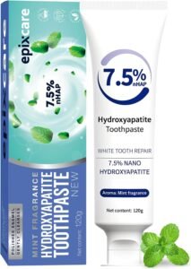 7.5% Nano Hydroxyapatite Toothpaste – Helps Remineralize Teeth Enamel Repair Sensitive Relief – Natural Whitening Antisensitivity Remineralizing Fluoride Free Nano-hydroxyapatite Dental Tooth Paste