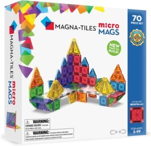 MAGNA-TILES microMAGS 70-Piece Deluxe Magnetic Construction Set, The Original Magnetic Building Brand