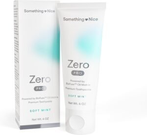 Something Nice Zero Pro Toothpaste – 10% Nano Hydroxyapatite Toothpaste Fluoride Free with BioFuse Oil Matrix, Remineralizing, Whitening and Enamel Repair for Sensitive Teeth, Adults & Kids, Mint, 4oz