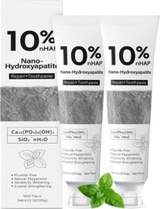 Nano-Hydroxyapatite Toothpaste, | New Upgraded Formula, Strengthens Enamel,Fluoride-Free Toothpaste, Gentle on Sensitive Teeth 4.23oz 2pc