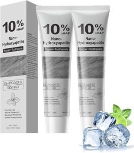 2Pcs 10% Hydroxyapatite Toothpaste,Nano-Hydroxyapatite Toothpaste for Advanced Enamel Protection,Fluoride Free Toothpaste Whitening Teeth,Fresh Breath, Daily Use for Oral Health 4.23 oz