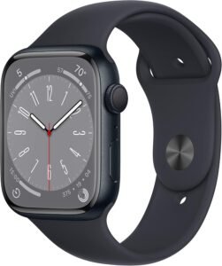 Apple Watch Series 8 [GPS, 45mm] – Midnight Aluminum Case with Midnight Sport Band, M/L (Renewed)