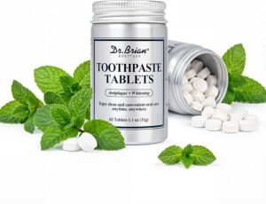 Dr.Brian 5% Nano Hydroxyapatite Toothpaste Tablets, Fluoride Free, 62 Count