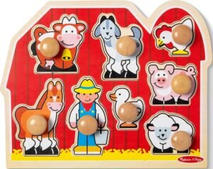 Melissa & Doug Farm Animals Jumbo Knob Wooden Peg Puzzle
